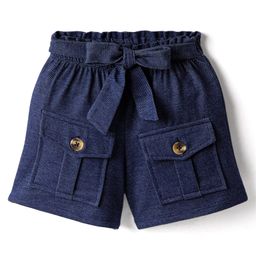 CrayonFlakes Cotton Solid Shorts - Navy Blue-image-39
