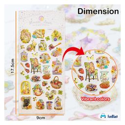 FunBlast Sparkling Crystal Stickers Set 4 Sheets of Kawaii Stickers image 3