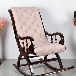 DZYN Furnitures Brown Teak Wood Rocking Chair-image-49