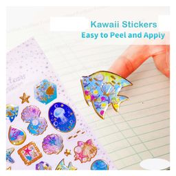 FunBlast Sparkling Crystal Stickers Set 4 Sheets of Kawaii Stickers image 4