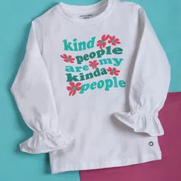 Gini and Jony Print Bishop Sleeves Cotton Top-image-56