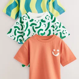 NEXT Boys Pack of 3 Printed Pure Cotton T-shirt-picture-29