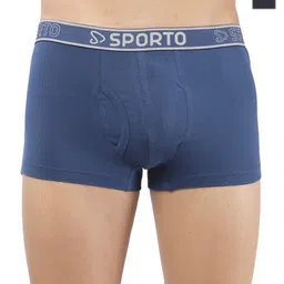 Sporto by Macho Men Pack Of 2 Combed Cotton Trunks Sprto_M1022-Dnm(1)-N(1)-S-Denim_Navy-picture-27