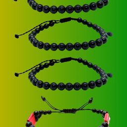 Dynamic Retail Global Women Set of 4 Artificial Beads Studded Wraparound Bracelet-15