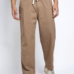 SHOWOFFFF Men Relaxed Fit Mid-Rise Cotton Trousers-picture-35