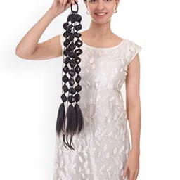 RITZKART Clip In Straight Ponytail Hair Extension- Black- 20 Inch-image-51
