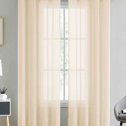 Myntra Elegant Homes Set Of 2 Cream Linen Solid Door Curtain-picture-21