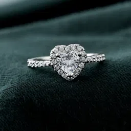 Voylla Rhodium-Plated AD Studded Valentine's Day Love In Bloom Solitaire Finger Ring-39