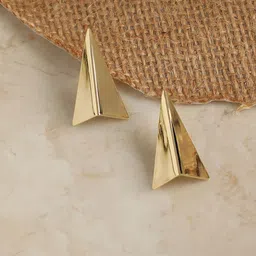 DressBerry Gold Plated Triangular Shaped Studs-10