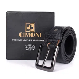 CIMONI Men Textured Leather Formal Belt-image-12
