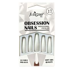 JUSTGOLD Professional Obsession Set Of 24 Press On Pre Glued Waterproof Nails - Shade 17-57