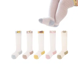 iSWEVEN Kids Pack Of 5 Patterned Knee Length Socks-picture-26