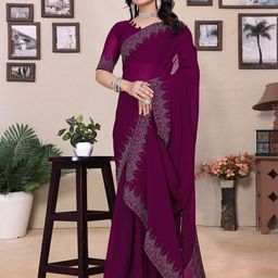 Sadika Beads and Stones Poly Georgette Saree-picture-10