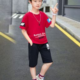 YK Boys Printed Round Neck Pure Cotton T-Shirt With Shorts-image-22
