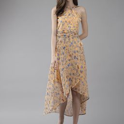 BAESD Floral Printed Georgette A-Line Midi Dress-image-38
