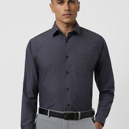 Van Heusen Men Spread Collar Pinstripes Striped Cotton Slim Fit Formal Shirt-image-8