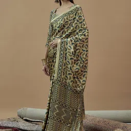 Anouk Bagh Poly Crepe Block Print Saree image 4