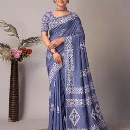 HERE&NOW Batik Block Print Saree-image-43