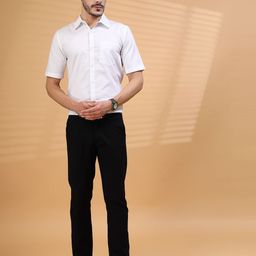 Vanguard Men Classic Cutaway Collar Solid Cotton Formal Shirt-image-35
