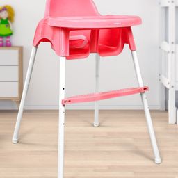 Babyhug Grace 2 in 1 Dining Chair With 2 Point Safety Harness & Anti Slip Footrest - Pink-image-36