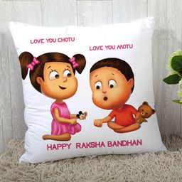 StyBuzz Rakshbandhan Rakhi Gift Cushion Cover - Pink Orange White-image-91