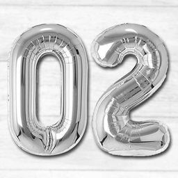 Shopperskart 02 Number Foil Balloons Silver - Pack of 2-image-65