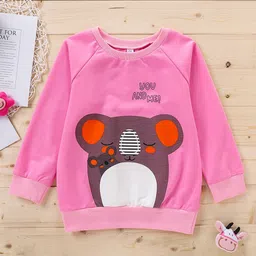 Kookie Kids Full Sleeves Sweatshirt Animal Print - Pink-picture-9