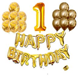 Shopperskart 1st Birthday Balloon Decor Kit Golden - Pack of 30-image-37