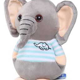 Webby Plush Elephant Toy Grey and Blue - Height 20 cm-image-0