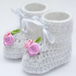 Love Crochet Art Floral Detailed Booties - White-picture-47
