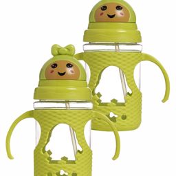 fab n funky Twin Handle Sipper Bottle Green - 400 ml pack of 2-picture-40