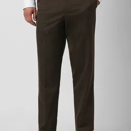 Van Heusen Men Solid Regular Fit Mid-Rise Flat-Front Formal Trousers-image-76