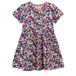 LULU & SKY Girls Floral Printed Cotton A-Line Knee Length Dress-picture-54