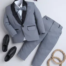 Jeetethnics Boys 5-Pcs Single Breasted Suit-image-58