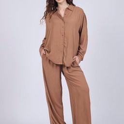 Outzidr Shirt Collar Neck Shirt & Pull On Pants Co-Ords-image-51