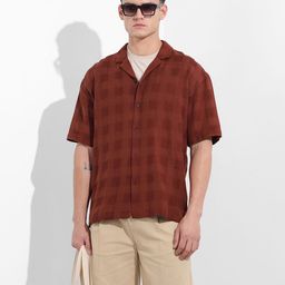 the indian garage co The Indian Garage Co. Cuban Collar Textured Casual Shirt-picture-15