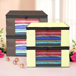 Kuber Industries Cream-Coloured Set of 4 Regular Drawer Organiser Organisers image 2