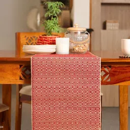 Peepul Tree Maroon Natural Grass Table Runner-51