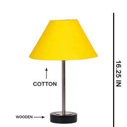 Aura Yellow Metal Frustum Shaped Table Lamp-11