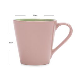 Pure Home and Living Pink & Green Solid Stoneware Matte Mugs Set of Cups and Mugs image 2