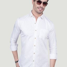 ALMATY Wilhelm Comfort Micro Ditsy Printed Slim Fit Cotton Shirt-image-23