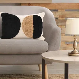 SASHAA WORLD Camel Brown & Beige Abstract Rectangle Cushion Covers-3