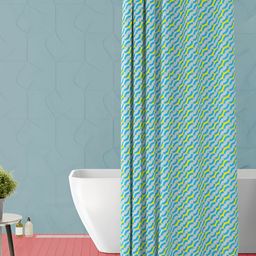 ArtzFolio Green & Yellow Printed Waterproof Shower Curtain-image-84