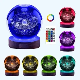 3D Night Table Study Lamp With Wooden Base & USB Cable Switch, Party Decoration Night Lamp-21