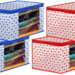 Angelkrafts Clothes soiled with Transparent Window & Zipper Closure | PC of 4 Jersey Cotton Laundry Bag-image-37