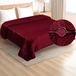 REALDREAM Red Floral Mild Winter 300 GSM Single Bed Dohar-picture-1