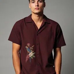 HE SPOKE Men Smart Tailored Fit Animal Printed Casual Shirt-image-8