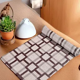REVEXO White & Brown Printed Water-Resistant Shelf Liner-image-34