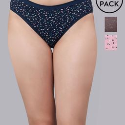 SIMOH Pack Of 3 Printed Mid-Rise Basic Briefs - MB1101_Grey_Pink_Navy-picture-29