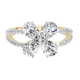 Sparkles Lab Grown Diamond 1.38 Carat IGI Certified Pear Shape Diamond Clover Ring-image-43
